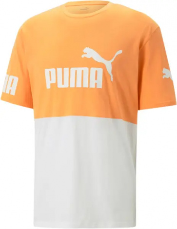 Футболка Puma POWER COLORBLOCK оранжево-белая 673321-46
