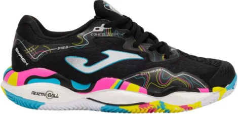 Кроссовки теннисные Joma SMASH черно-голубо-розово-желтые TSMAS2591C