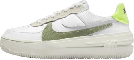 Кроссовки женские Nike AIR FORCE 1 PLT.AF.ORM бело-оливково-лимонные FJ4739-100
