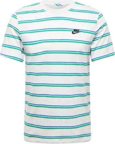 Футболка Nike SPORTSWEAR CLUB STRIPE біло-зелено-синя DZ2985-094