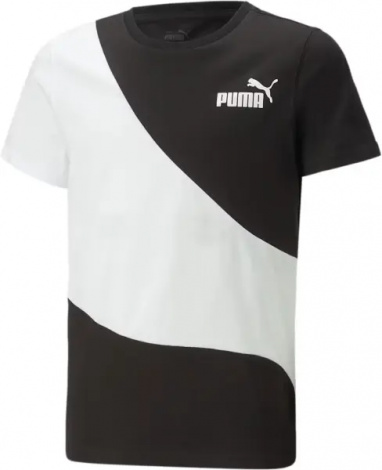 Футболка подростковая Puma POWER CAT черно-белая 674231-01