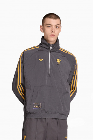 Кофта adidas Manchester United 25/26 Terrace Icons Half-Zip - серый