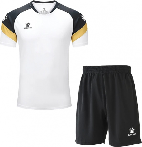 Комплект футбольної форми Kelme BRAVO біло-чорний 7351TX1092.9103_8351ZB1143.9000