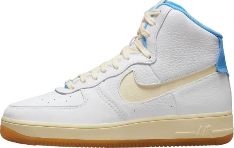 Кроссовки женские Nike AIR FORCE 1 HIGH SCULPT SURFACES бело-кремово-голубые FD9868-100