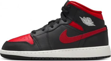Кросівки підліткові Nike AIR JORDAN 1 MID (GS) чорно-червоні DQ8423-067