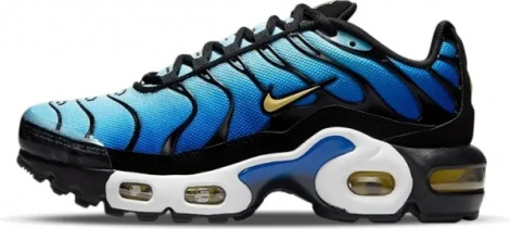 Кроссовки подростковые Nike AIR MAX PLUS (GS) сине-черно-желтые CD0609-032
