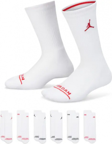 Шкарпетки дитячі Nike JORDAN LEGEND CREW SOCKS BOX SET білі (6 пар) BJ0343-001