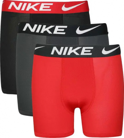 Трусы (боксерки) подростковые Nike DRI-FIT ESSENTIALS BOXER BRIEFS черные, темно-серые, красные (3 штуки) 9N0844-U10