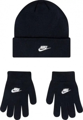 Зимний набор аксессуаров подростковый Nike FUTURA BEANIE GLOVE SET черный 9A2961-023