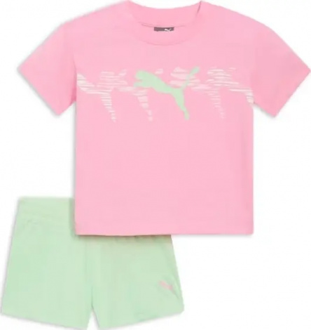 Комплект літній дитячий Puma LOGO рожево-салатовий 859954-01