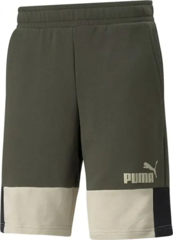 Шорты Puma ESSENTIALS+ BLOCK оливково-бежево-черные 847429-64
