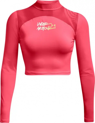 Лонгслів жіночий Under Armour HEATGEAR® CROP MOCK NECK TOP кораловий 1365760-819