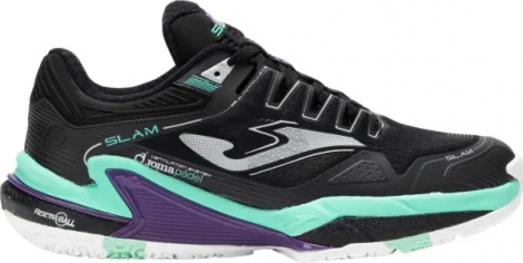 Кроссовки теннисные Joma SLAM черно-бирюзово-фиолетовые TSLAMS2501OM