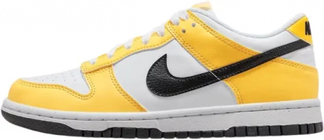 Кроссовки подростковые Nike DUNK LOW NEXT NATURE (GS) желто-бело-черные FN3807-800