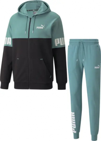 Спортивний костюм Puma POWER COLORBLOCK зелено-чорний 670496-50__670425-50