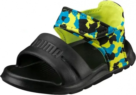Сандалі дитячі Puma WILD INJEX CAMO чорно-жовто-блакитні 365082-02