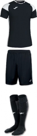Комплект футбольної форми Joma CREW III чорно-білий 101269.102_100053.100_400228.102