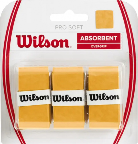 Обмотка для ракеток Wilson PRO SOFT OVERGRIP 3 PACK желтая (3 штуки) WRZ4040