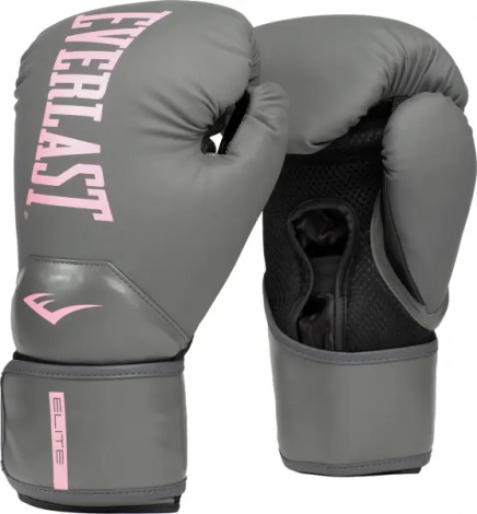 Перчатки боксерские Everlast ELITE 2 BOXING GLOVES серо-светло-розовые (12 унций) P00003311