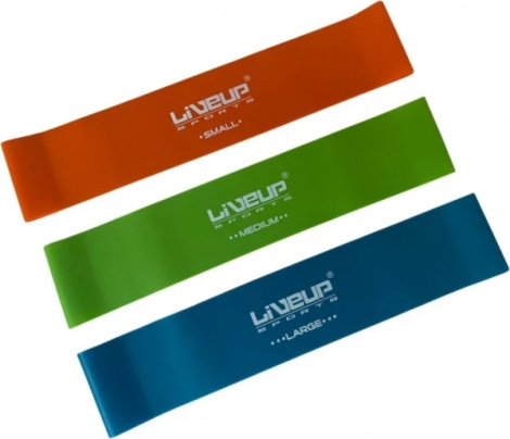 Набір еспандерів-петель LiveUp EXERCISE LOOP синій, помаранчевий, зелений LS3650C