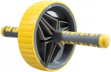 Ролик для преса LiveUp EXERCISE WHEEL жовто-сірий LS3371
