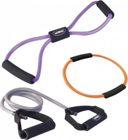 Набір еспандерів LiveUp TRAINING SET фіолетовий, помаранчевий, сірий LS3211