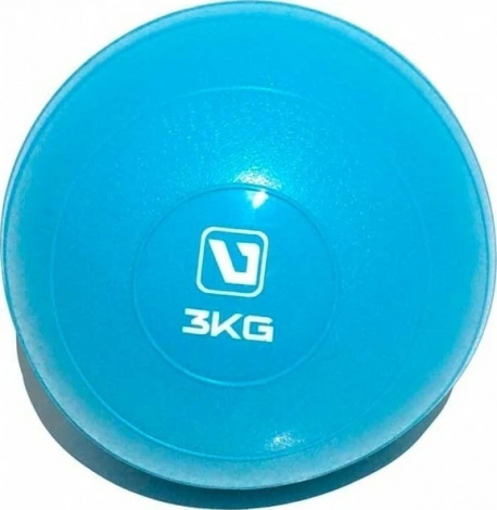 Мяч медицинский (медбол) мягкий LiveUp SOFT WEIGHT BALL голубой 3 кг LS3003-3