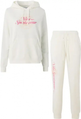Спортивный костюм женский Nike SPORTSWEAR CLUB FLEECE GRAPHIC кремово-розовый IH8496-133__HV2346-133