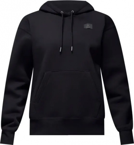 Худи женское Nike JORDAN FLIGHT FLEECE SATIN-LINED PULLOVER HOODIE черное FV7050-010