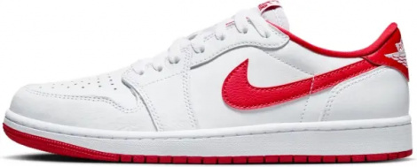 Кроссовки Nike AIR JORDAN 1 RETRO LOW OG бело-красные CZ0790-161