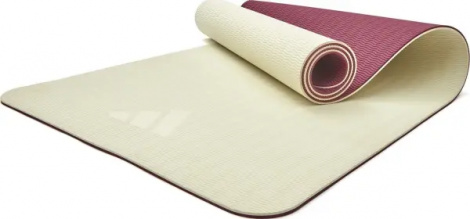 Килимок для йоги Adidas DOUBLE SIDED YOGA MAT бежево-бордовий ADYG-10400WP-NL