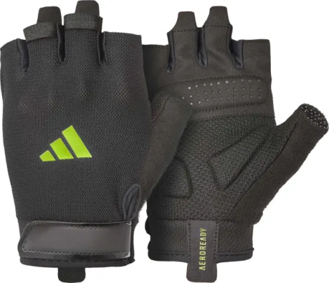 Перчатки для тренинга Adidas ESSENTIAL TRAINING GLOVES черно-салатовые XL ADGB-15004GN
