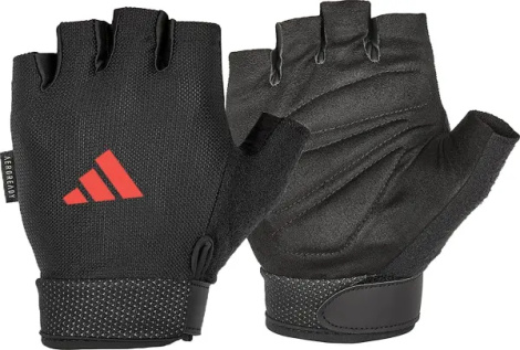 Перчатки для тренинга Adidas ESSENTIAL ADJUSTABLE GLOVES черно-красные L ADGB-12415-NL