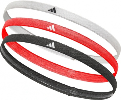 Повязки на голову Adidas HAIRBANDS 3PK белая, красная, черная (3 штуки) ADAC-16200-NL