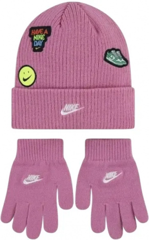 Зимний набор аксессуаров детский Nike PATCH розовый 8A3135-ACG