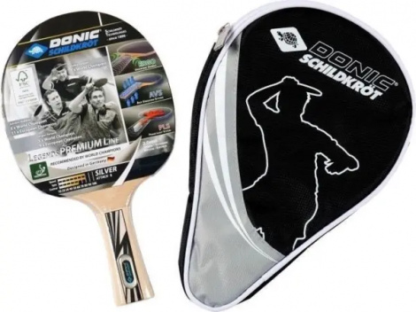 Набір для настільного тенісу Donic LEGENDS SILVER (ракетка і чохол) світло-коричнево-сіро-чорний 754430