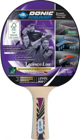 Ракетка для настільного тенісу Donic LEGENDS 800 FSC світло-коричнева 754425