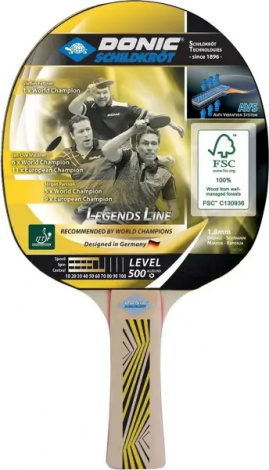 Ракетка для настільного тенісу Donic LEGENDS 500 FSC світло-коричнева 714407