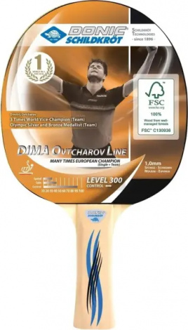 Ракетка для настольного тенниса Donic OVTCHAROV 300 FSC светло-коричневая 705232