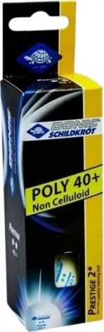 Набор мячей для настольного тенниса Donic PRESTIGE 2* 40+ белый (3 штуки) 608322