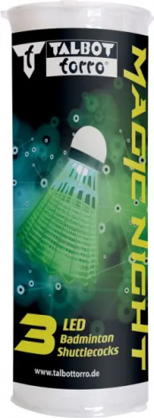 Набір воланів для бадмінтону Talbot BADMINTONBALL MAGIC NIGHT LED зелено-червоний (3 штуки) 479123
