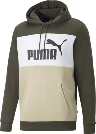 Худи Puma ESSENTIALS+ COLORBLOCK оливково-бело-бежевое 670168-64
