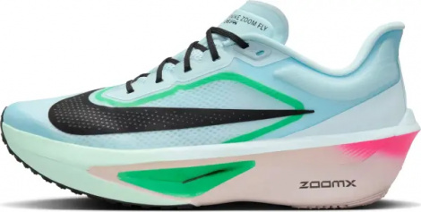 Кроссовки беговые Nike ZOOM FLY 6 голубо-зелено-розовые FN8454-402
