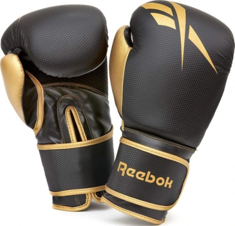Рукавички боксерські Reebok BOXING GLOVES чорно-золоті RSCB-11117GB
