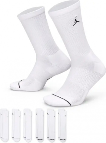 Носки Nike JORDAN EVERYDAY CUSHIONED CREW 6PR белые (6 пар) HV6228-100