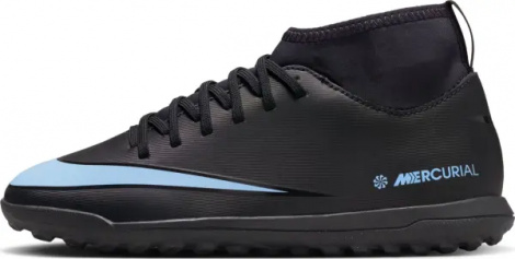 Сороконіжки (шиповки) дитячі Nike JR MERCURIAL SUPERFLY 10 CLUB TF чорно-блакитні FQ8313-003