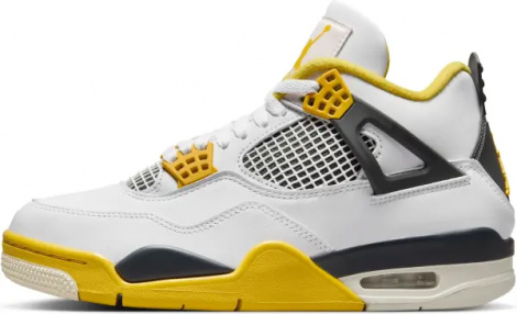 Кросівки жіночі Nike AIR JORDAN 4 RETRO біло-жовто-чорні AQ9129-101