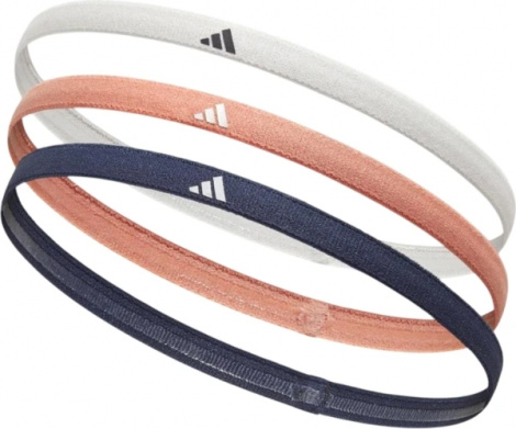 Пов'язки на голову Adidas HAIRBANDS 3PK біла, коралова, темно-синя (3 штуки) ADAC-16204