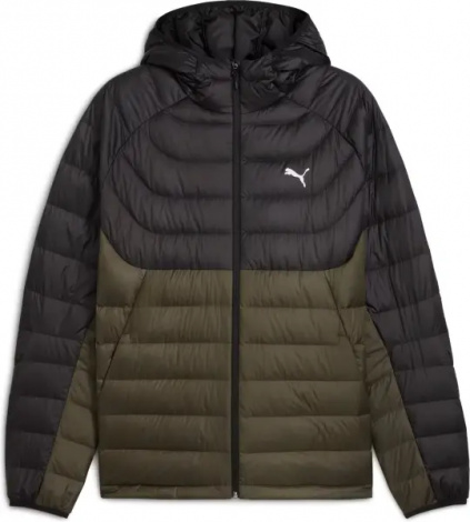 Куртка Puma PACKLITE HOODED DOWN JACKET оливково-чорна 68522170