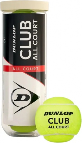 Набір м'ячів для тенісу Dunlop CLUB ALL COURT 3B жовтий (3 штуки) 601629